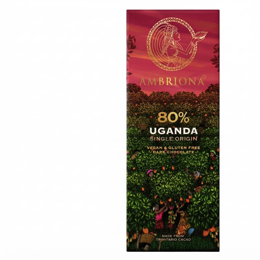 Uganda 80% 80% dark bar packaging by Ambriona