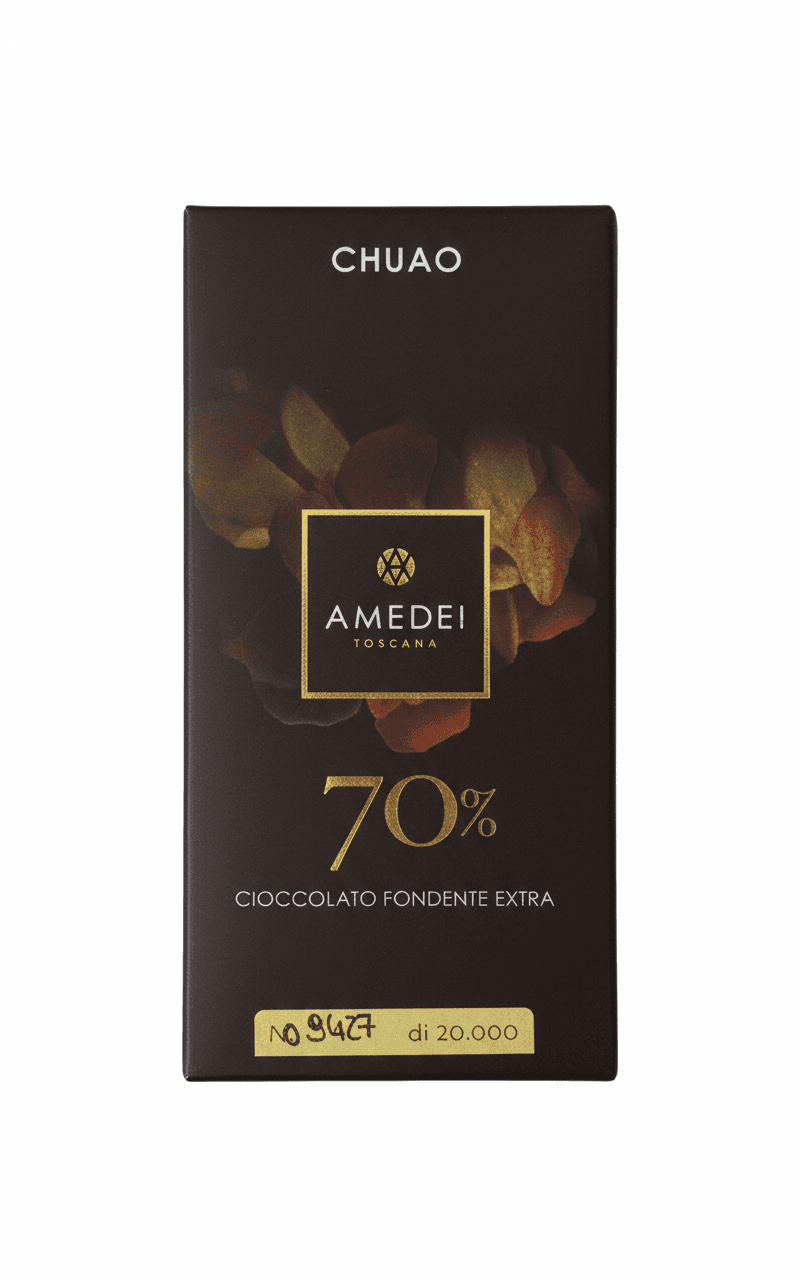 Chuao 70% dark bar packaging by Amedei