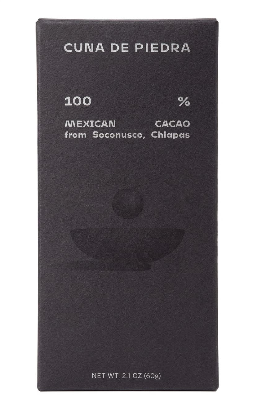 100% 100% dark bar packaging by Cuna de Piedra