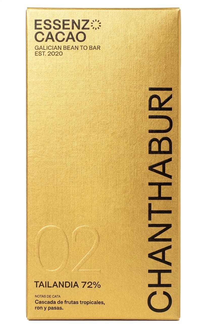 Chanthaburi 72% 72% dark bar packaging by Essenzo Cacao