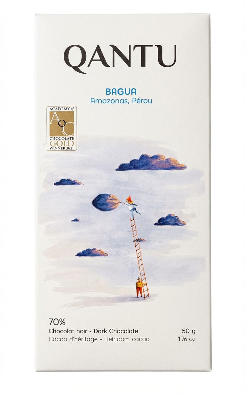 Bagua 70% 70% dark bar packaging by Qantu