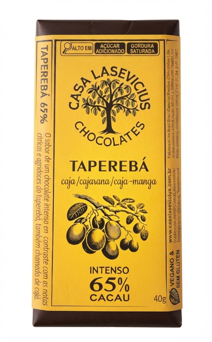 Taperebá 65% 65% dark bar packaging by Casa Lasevicius