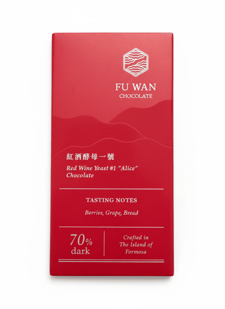 Red Wine Yeast #1 "Alice" Chocolate 70% dark bar packaging by undefined