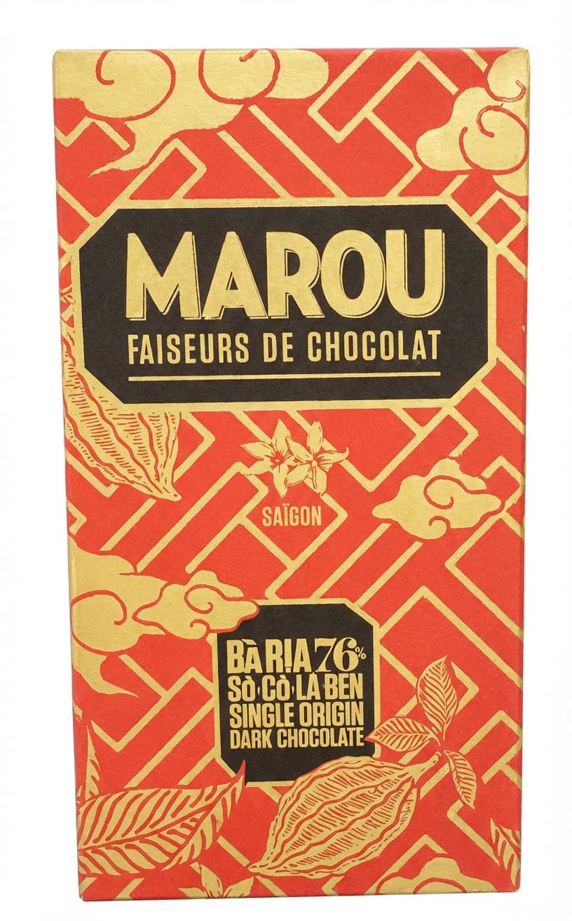 Ba Ria 76% 76% dark bar packaging by Marou Chocolate