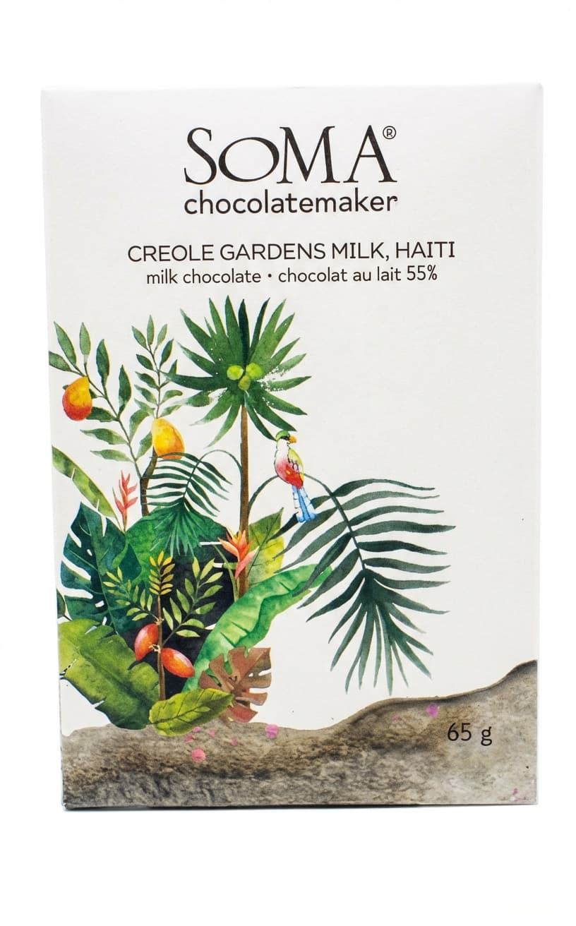 Creole Gardens Milk 55% milk bar packaging by SOMA