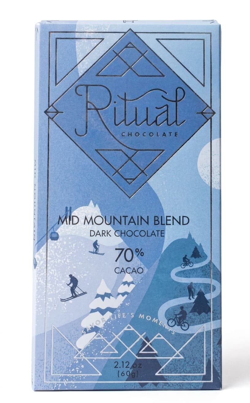 Mid Mountain Blend 70% 70% dark bar packaging by Ritual