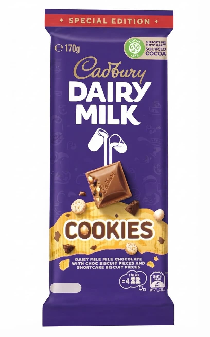 Dairy Milk Cookies null% milk bar packaging by Cadbury