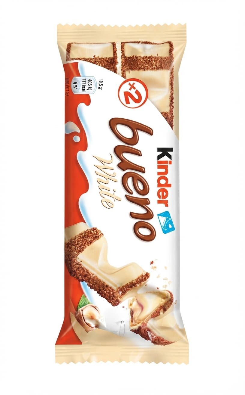 Bueno White white bar packaging by Kinder
