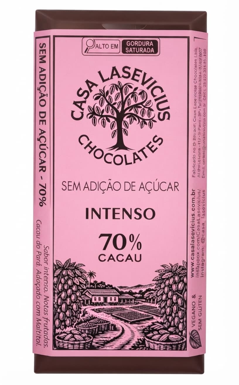 Intenso 70% 70% dark bar packaging by Casa Lasevicius