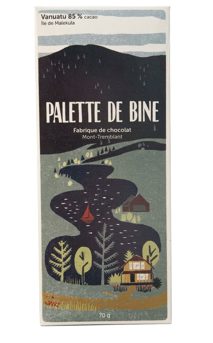 Vanuatu 85% 85% dark bar packaging by Palette de Bine