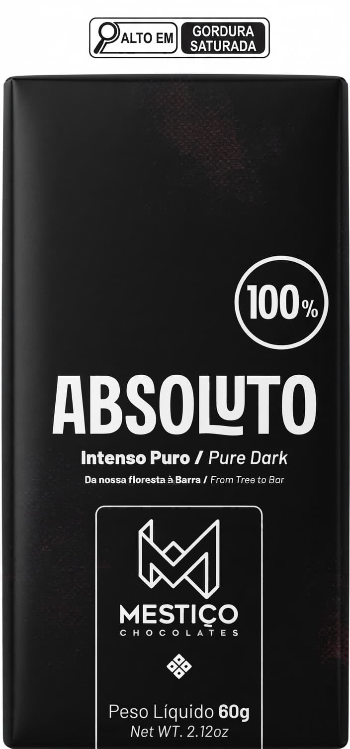 Absoluto 100% 100% dark bar packaging by Mestiço
