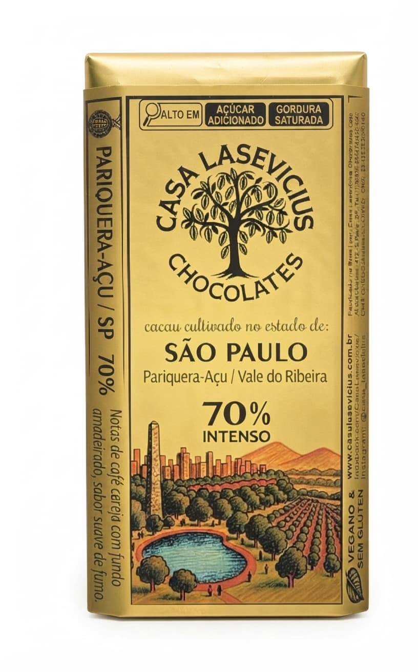 SÃO PAULO - Pariquera-Açú 70% 70% dark bar packaging by Casa Lasevicius