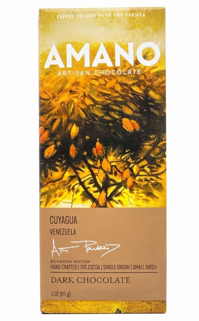 Cuyagua 70% 70% dark bar packaging by Amano