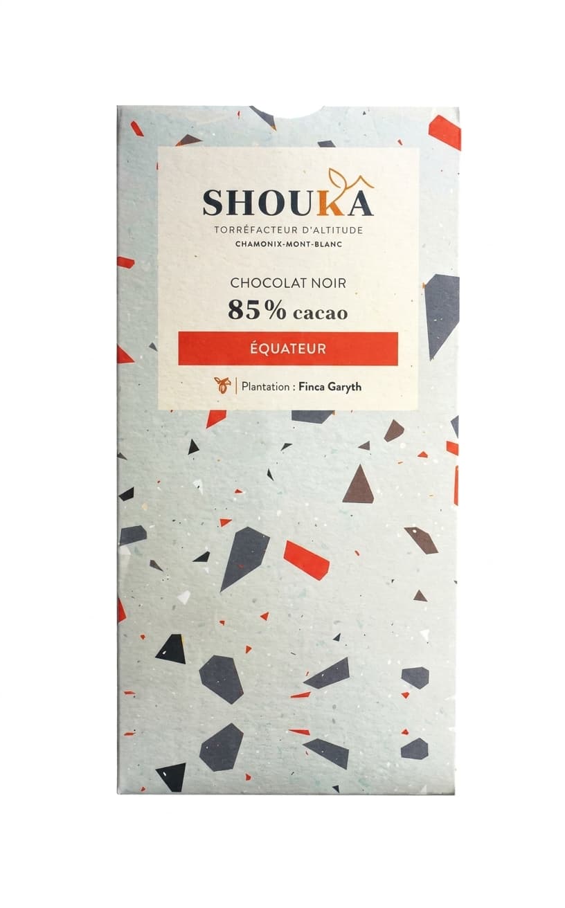 Ecuador Équateur 85% 85% dark bar packaging by Shouka