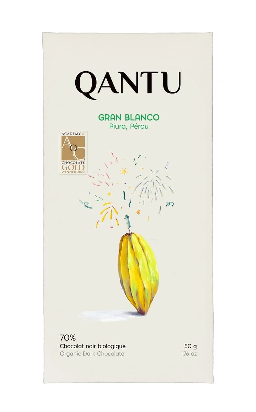Gran Blanco 70% 70% dark bar packaging by Qantu