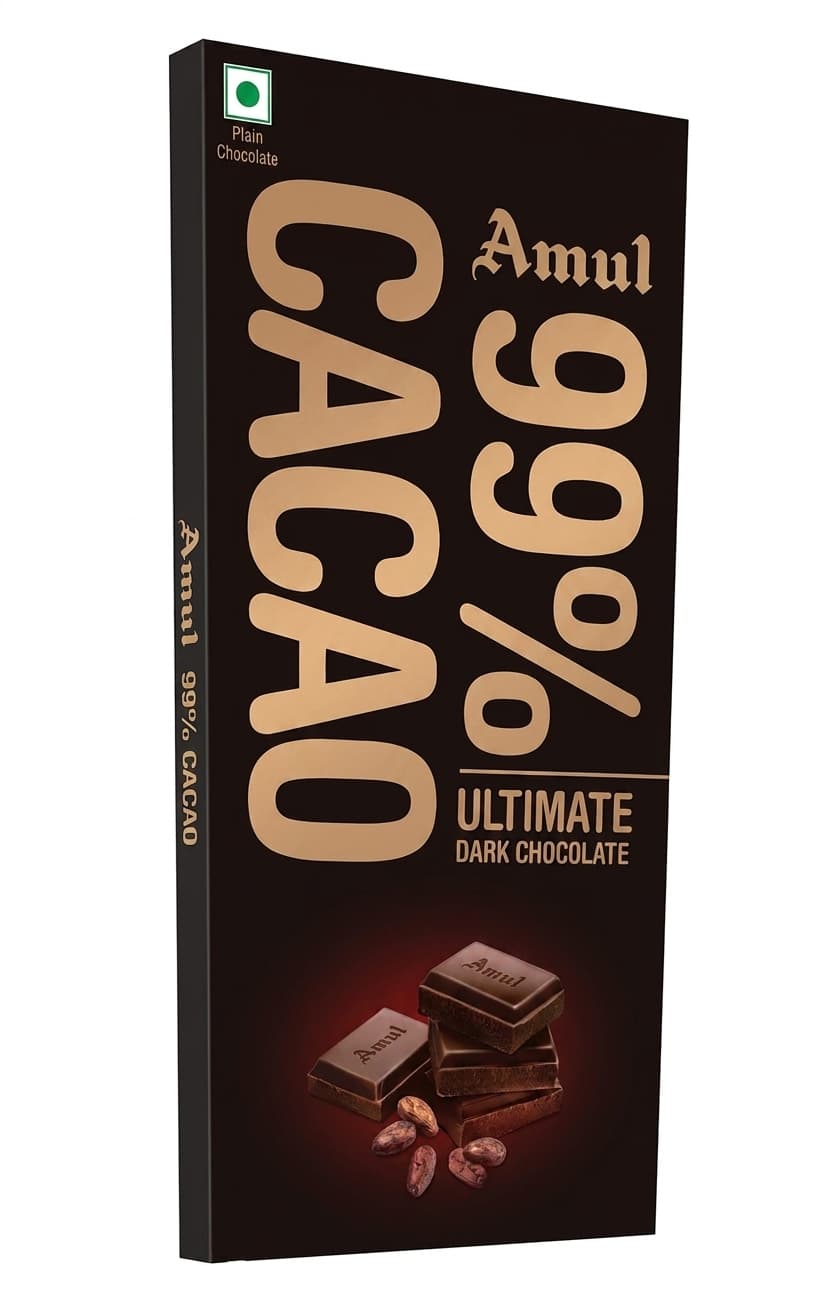 Ultimate 99% 99% dark bar packaging by Amul
