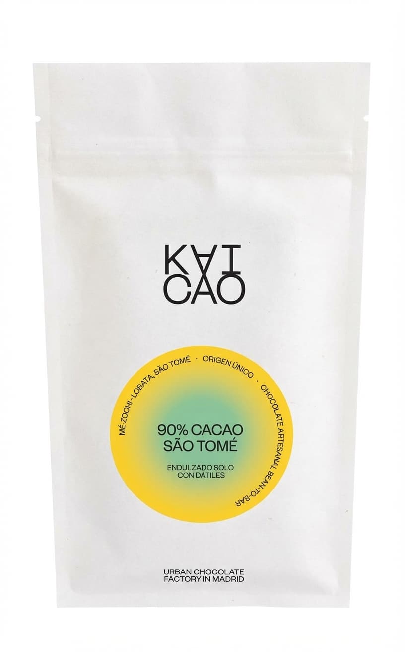 90% Cacao São Tomé Con Dátiles 90% dark bar packaging by KAICAO