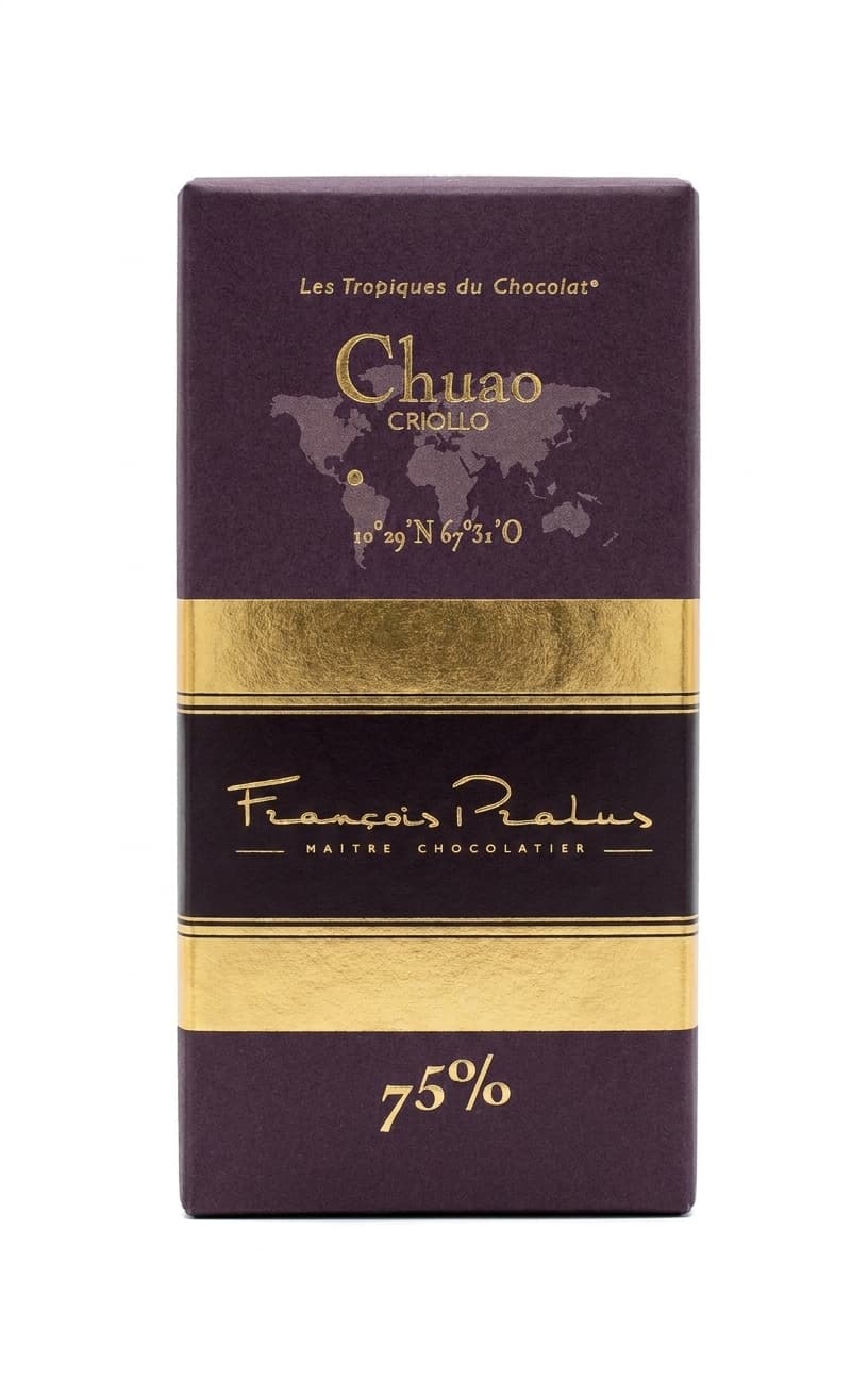 Chuao 75% 75% dark bar packaging by François Pralus