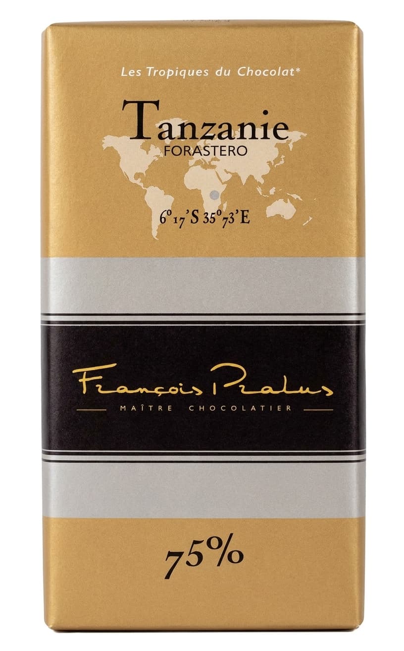 Tanzanie 75% dark bar packaging by François Pralus