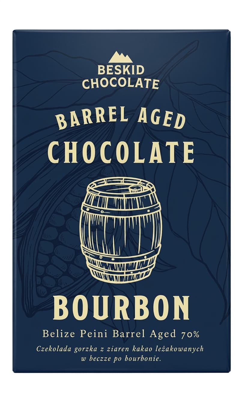 Belize Peini Bourbon 70% 70% dark bar packaging by Beskid Chocolate