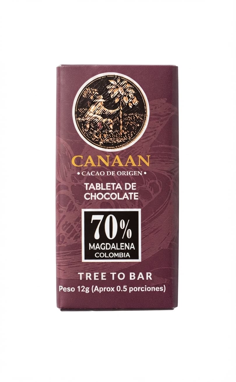 Magdalena 70% 70% dark bar packaging by Canaan