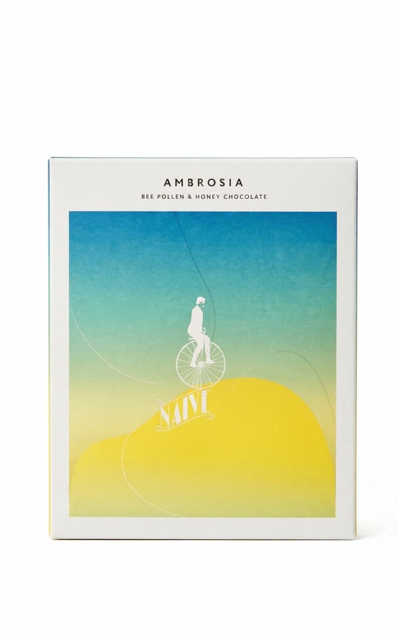 Ambrosia 67% dark bar packaging by Naive