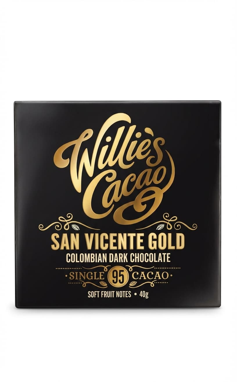 San Vicente Gold 95% dark bar packaging by Willie's Cacao