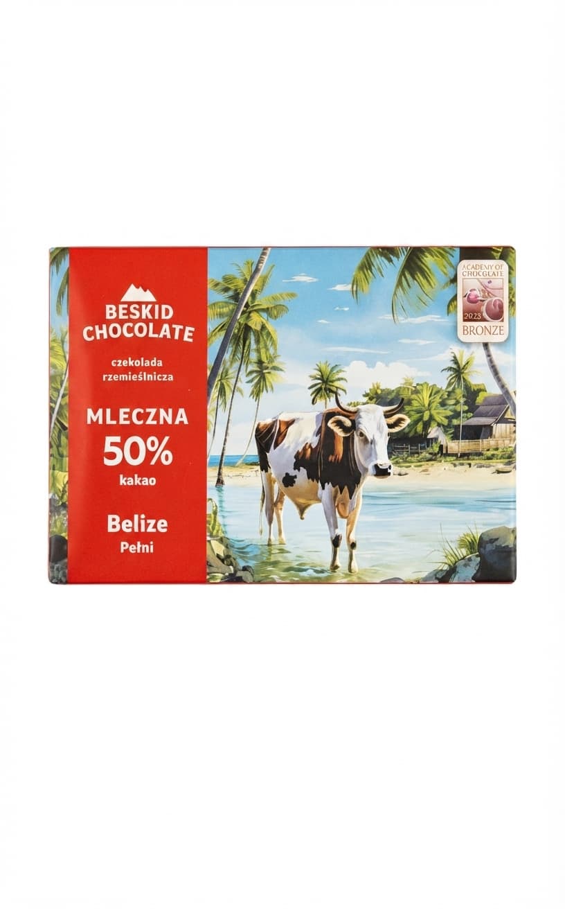 Belize 50% 50% milk bar packaging by Beskid Chocolate