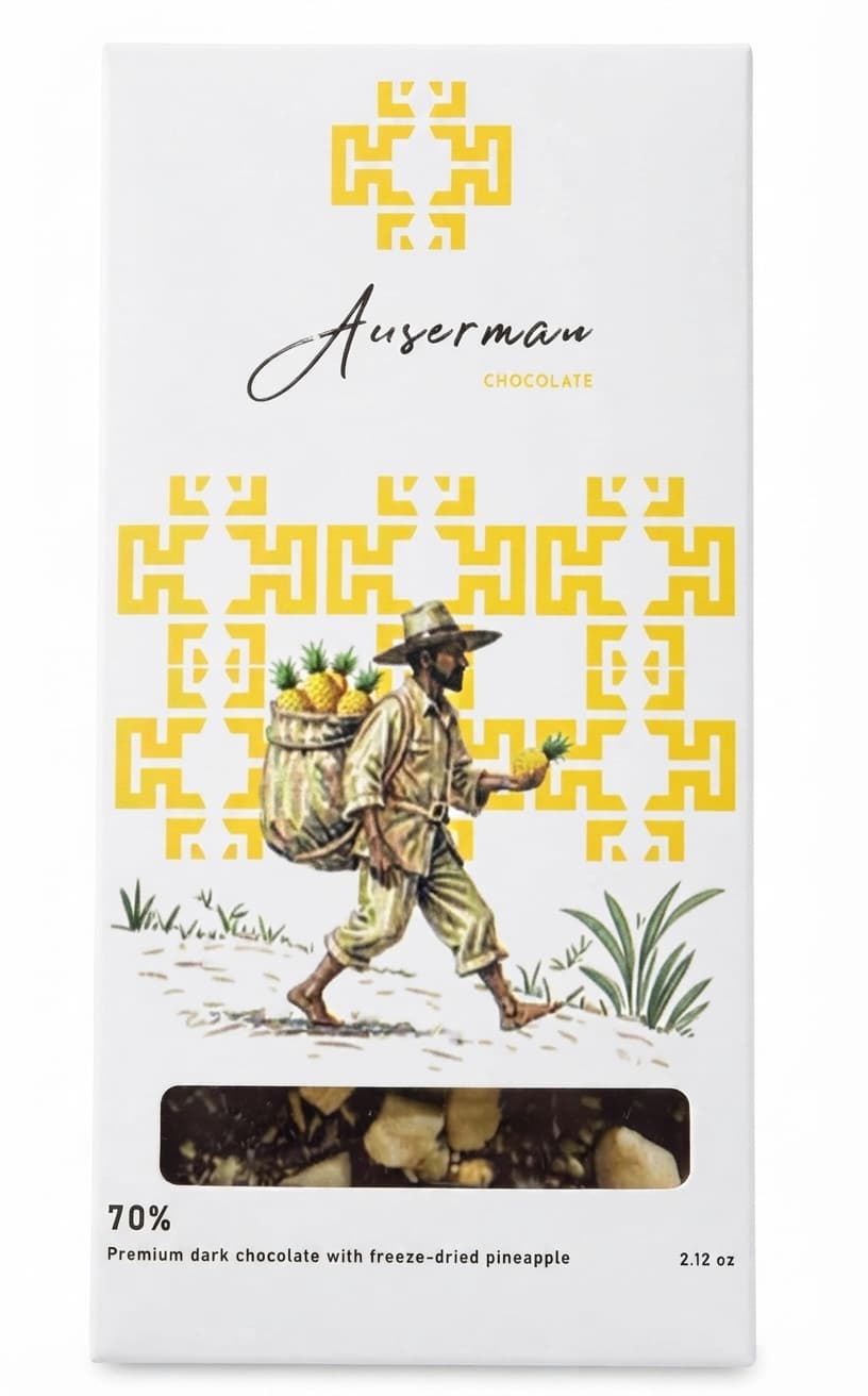 Pineapple 70% 70% dark bar packaging by Auserman