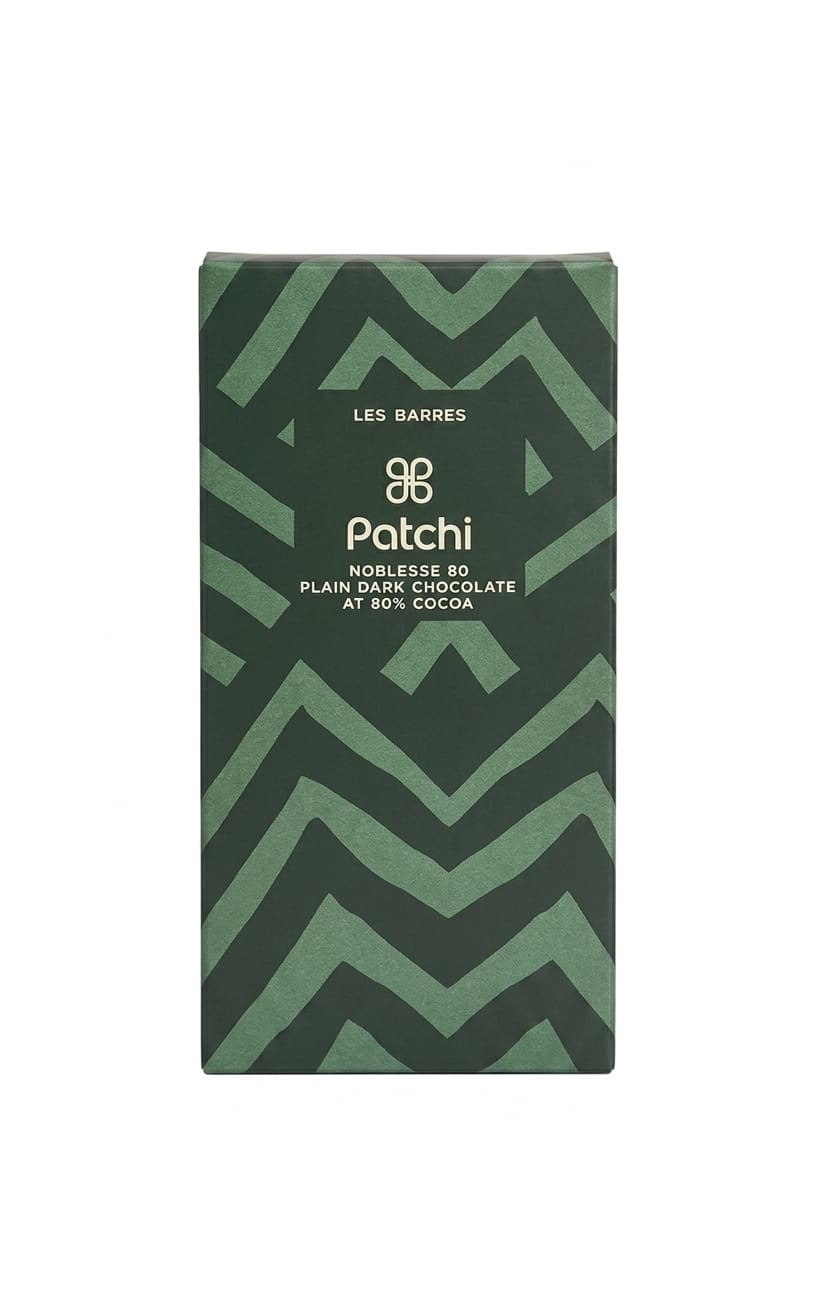 Noblesse 80 80% dark bar packaging by Patchi
