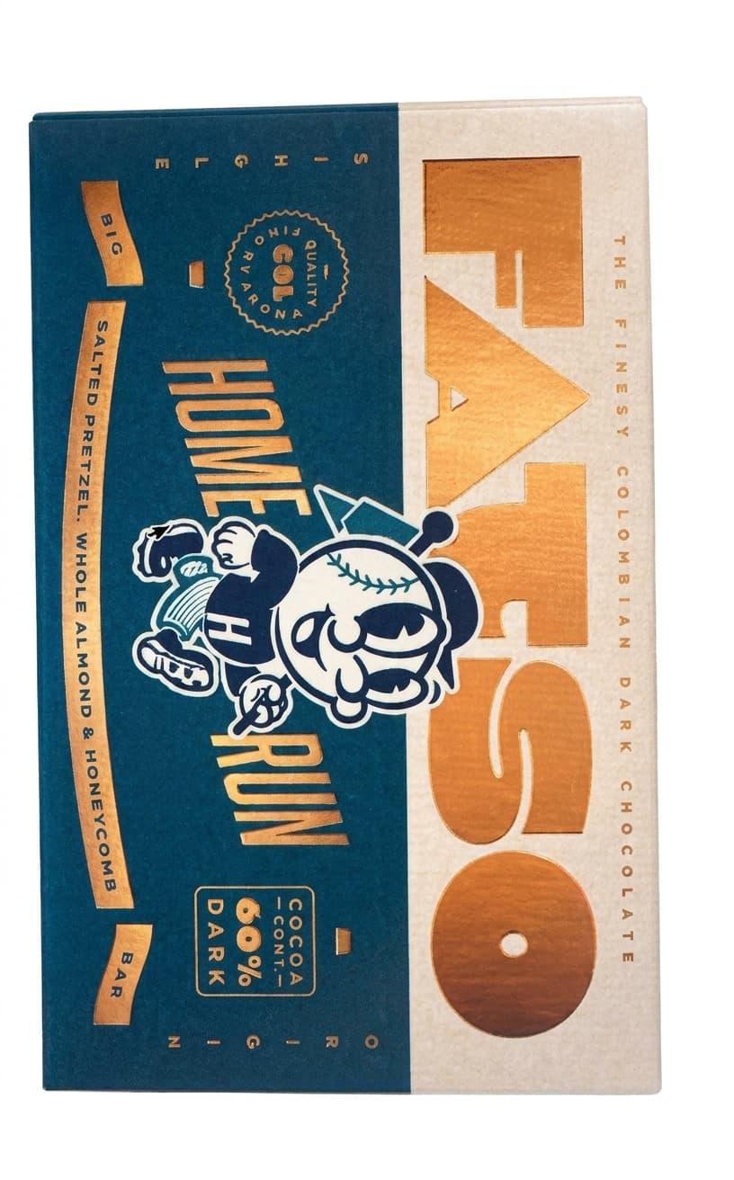Home Run 60% dark bar packaging by Fatso