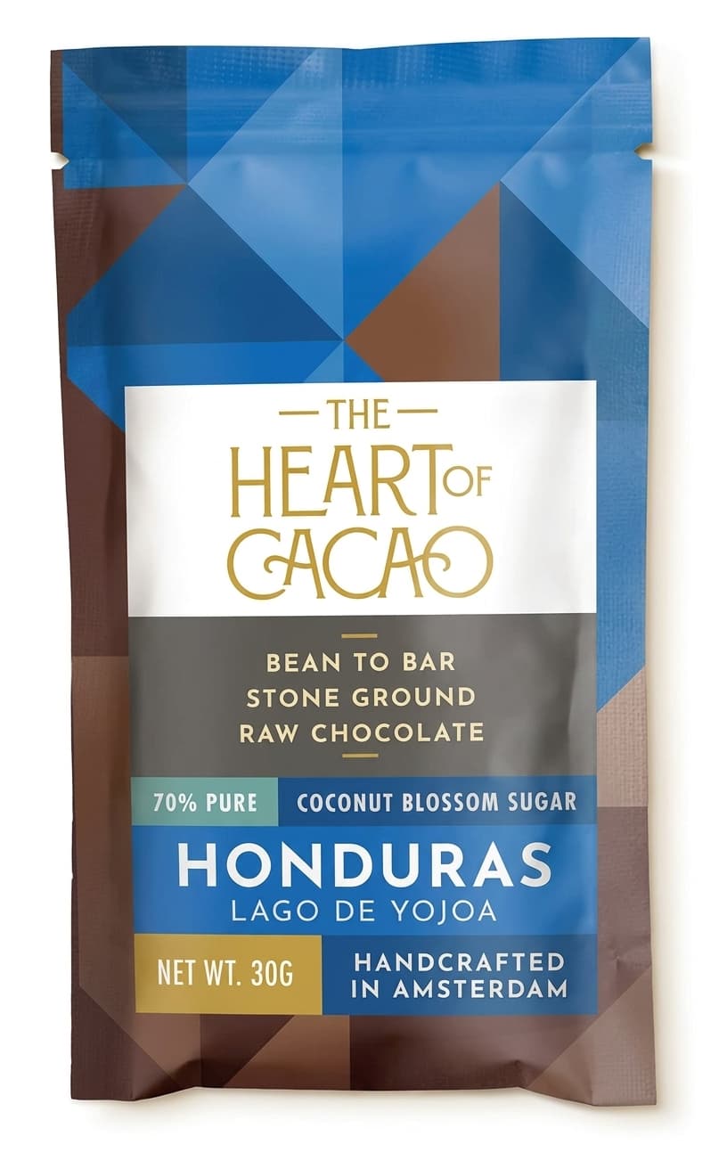 Honduras 70% 70% dark bar packaging by The Heart of Cacao