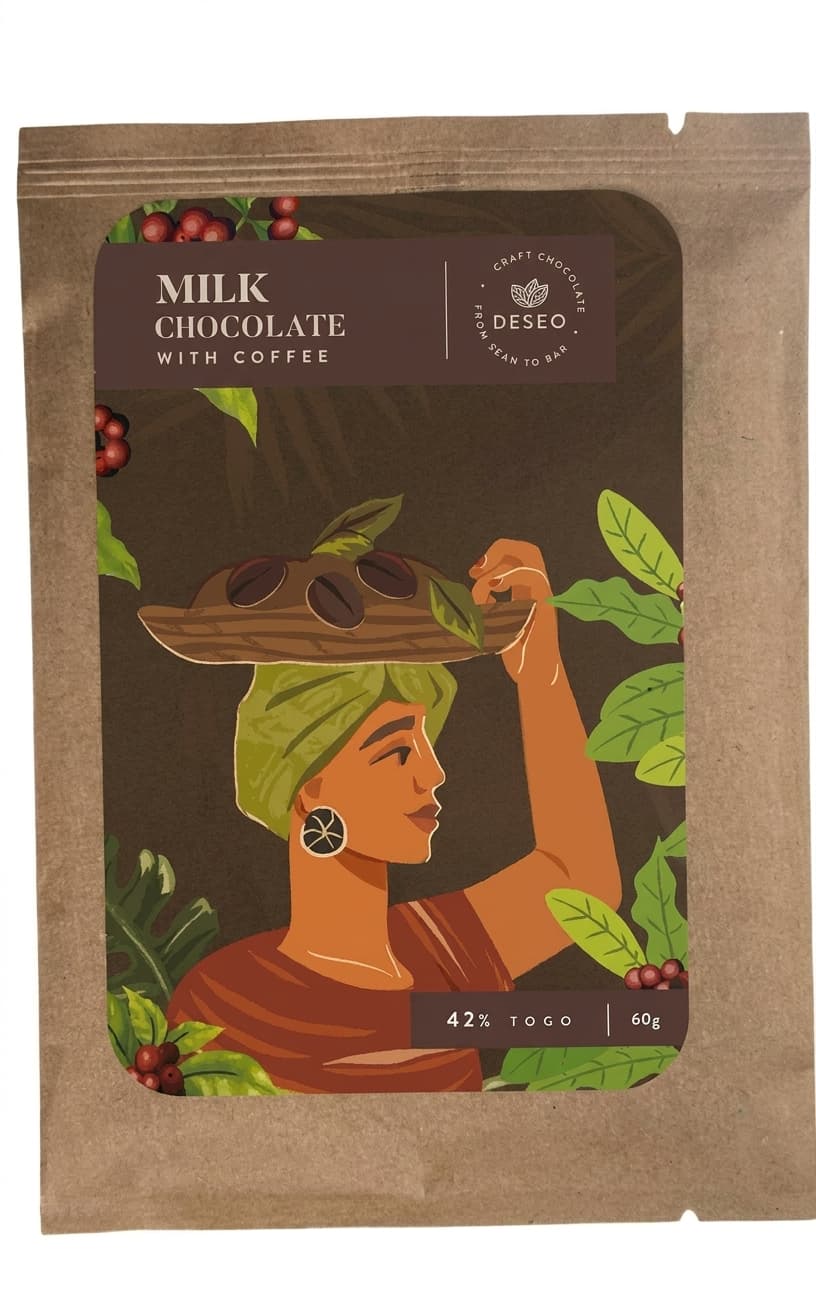 Coffee 42% 42% milk bar packaging by Deseo