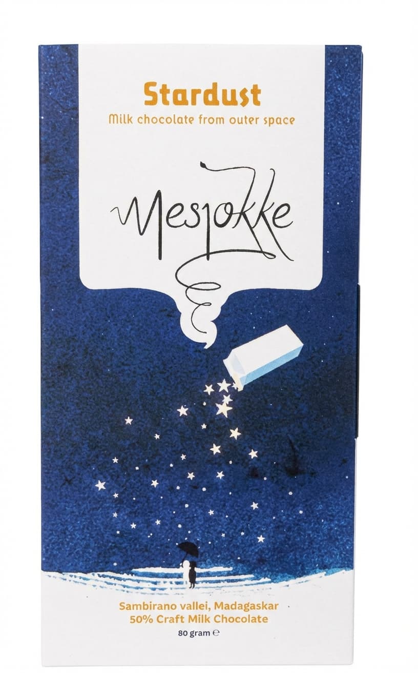Stardust 57% milk bar packaging by Mesjokke