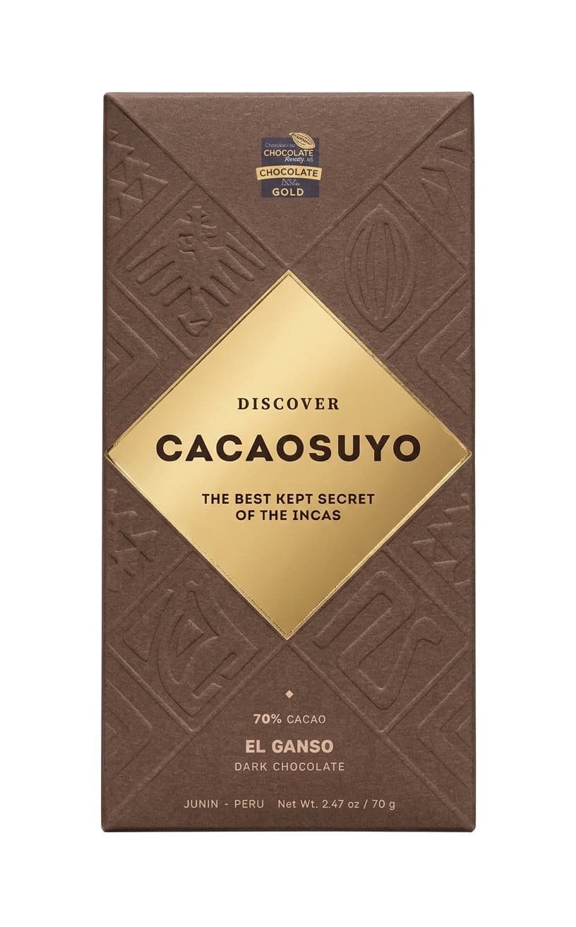 El Ganso 70% 70% dark bar packaging by Cacaosuyo