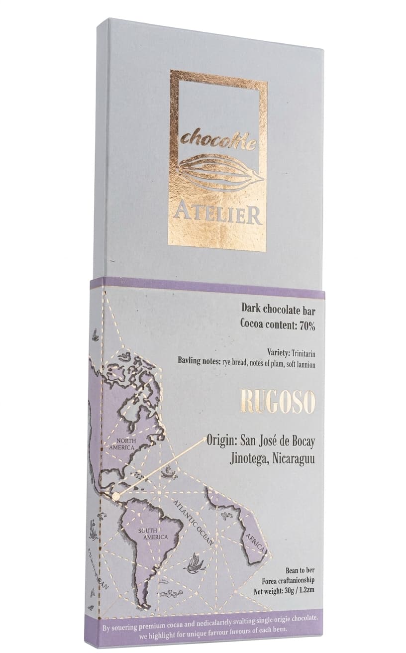 Rugoso 70% 70% dark bar packaging by chocoMe