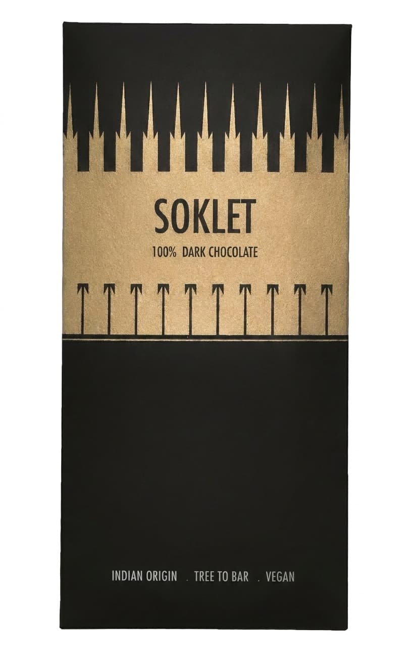 India 100% 100% dark bar packaging by Soklet