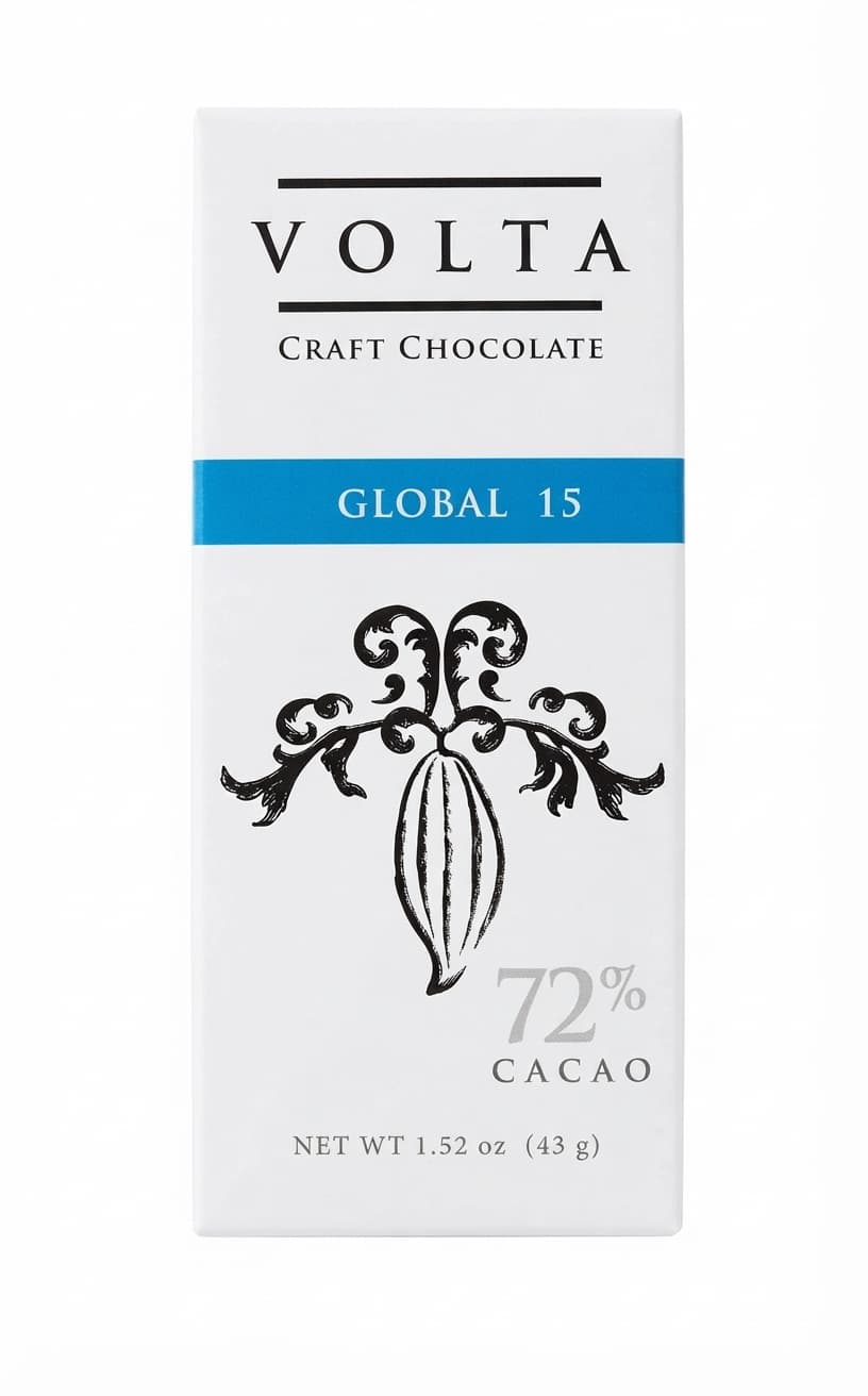 Global 72% 72% dark bar packaging by Forté Chocolate