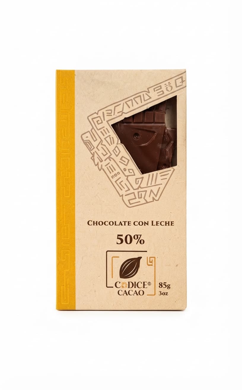 Hacienda RC Milk 50% 50% milk bar packaging by Códice Cacao