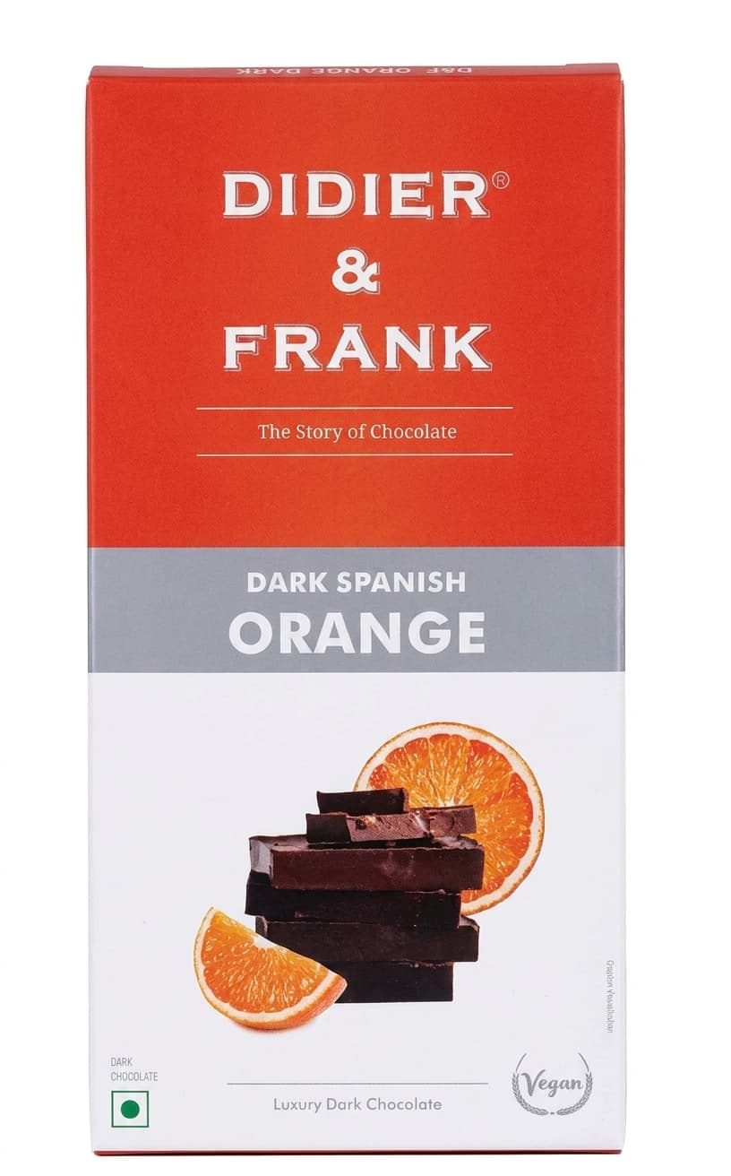Spanish Orange 60% dark bar packaging by Didier & Frank