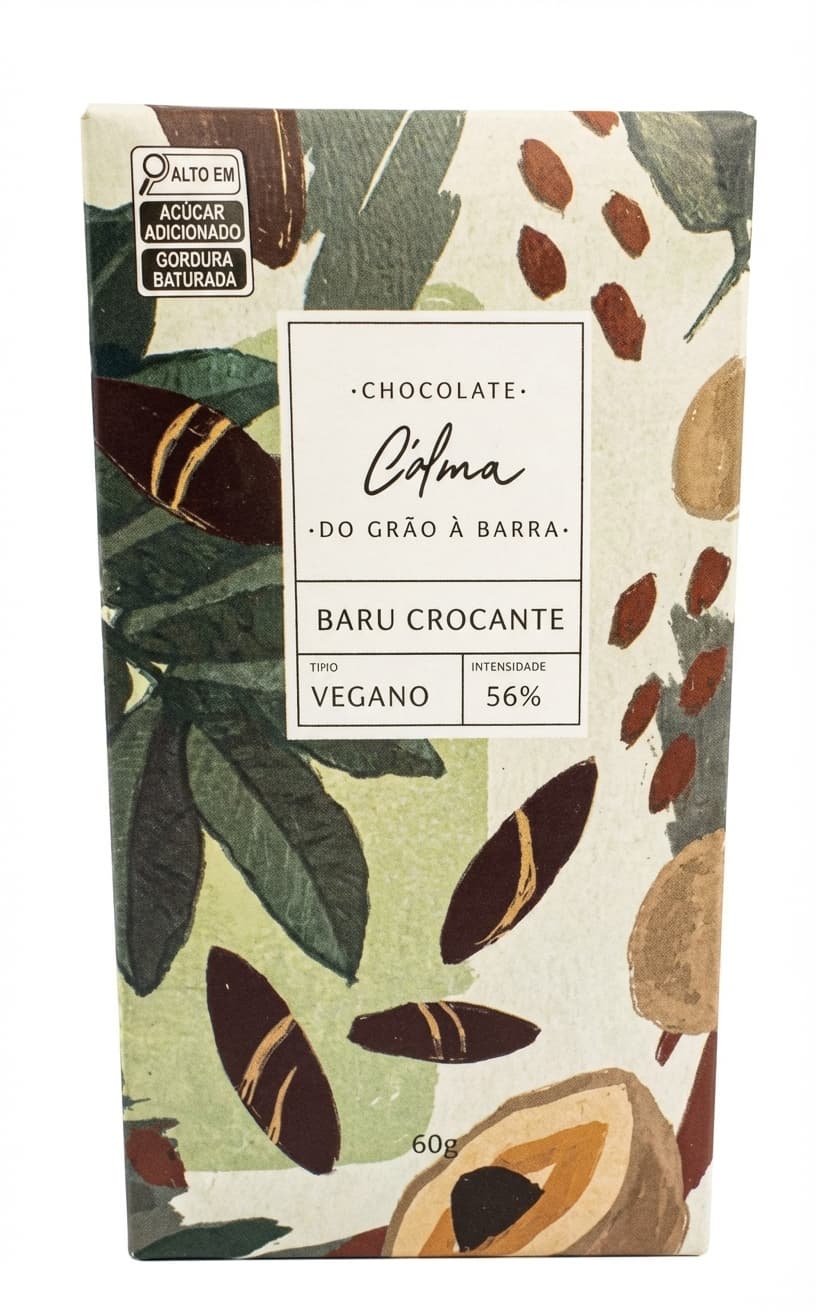 Baru Crocante 56% 56% dark bar packaging by C'alma