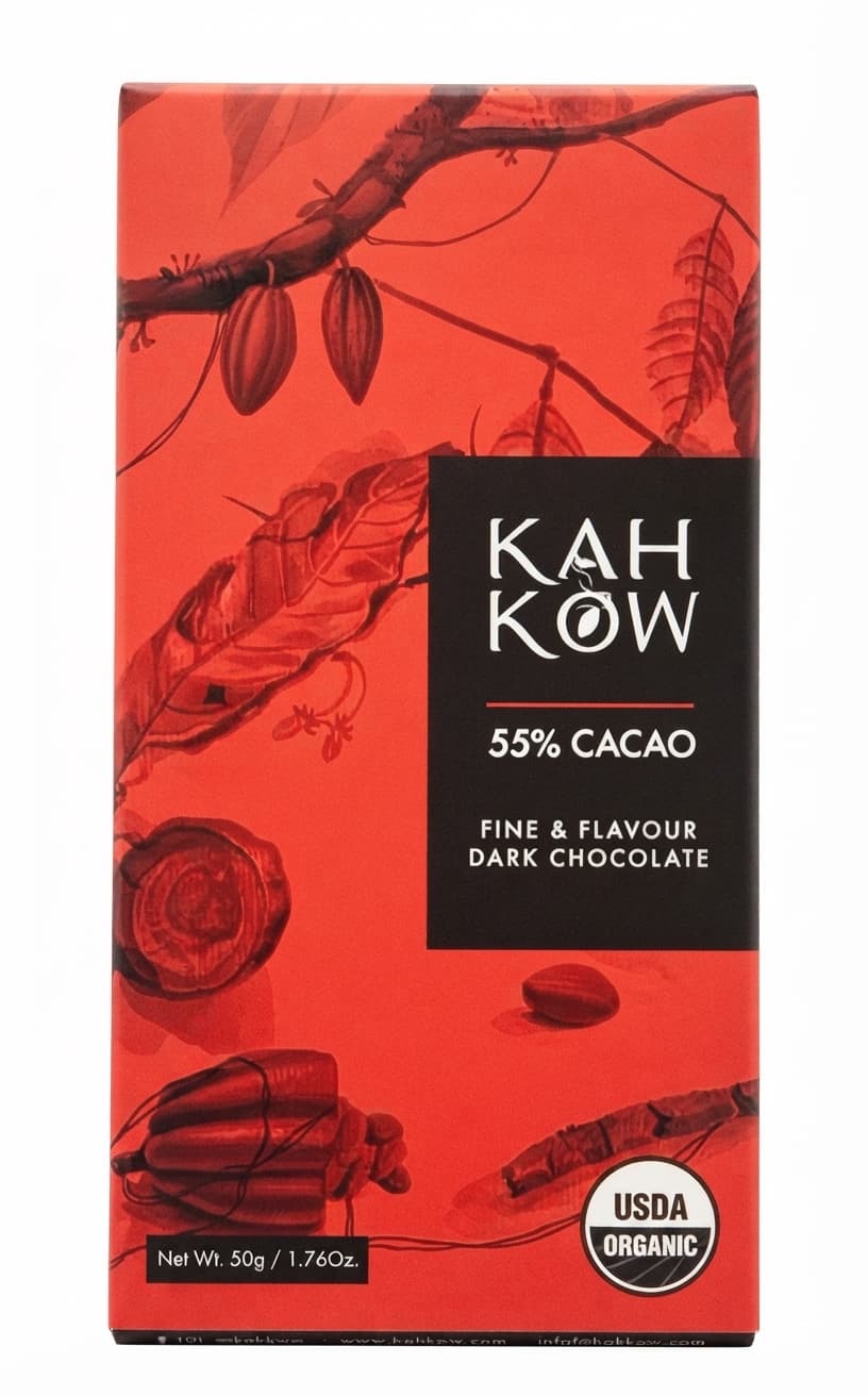 55% 55% dark bar packaging by Kah Kow
