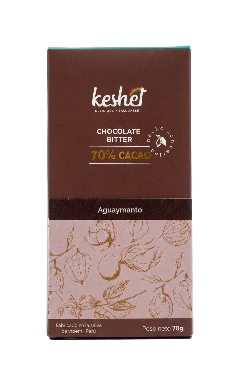 Goldenberry 70% 70% dark bar packaging by keshet