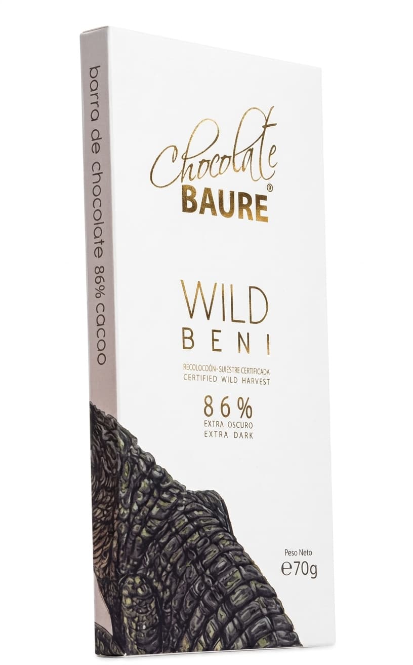 Wild Beni 86% 86% dark bar packaging by Chocolate Baure