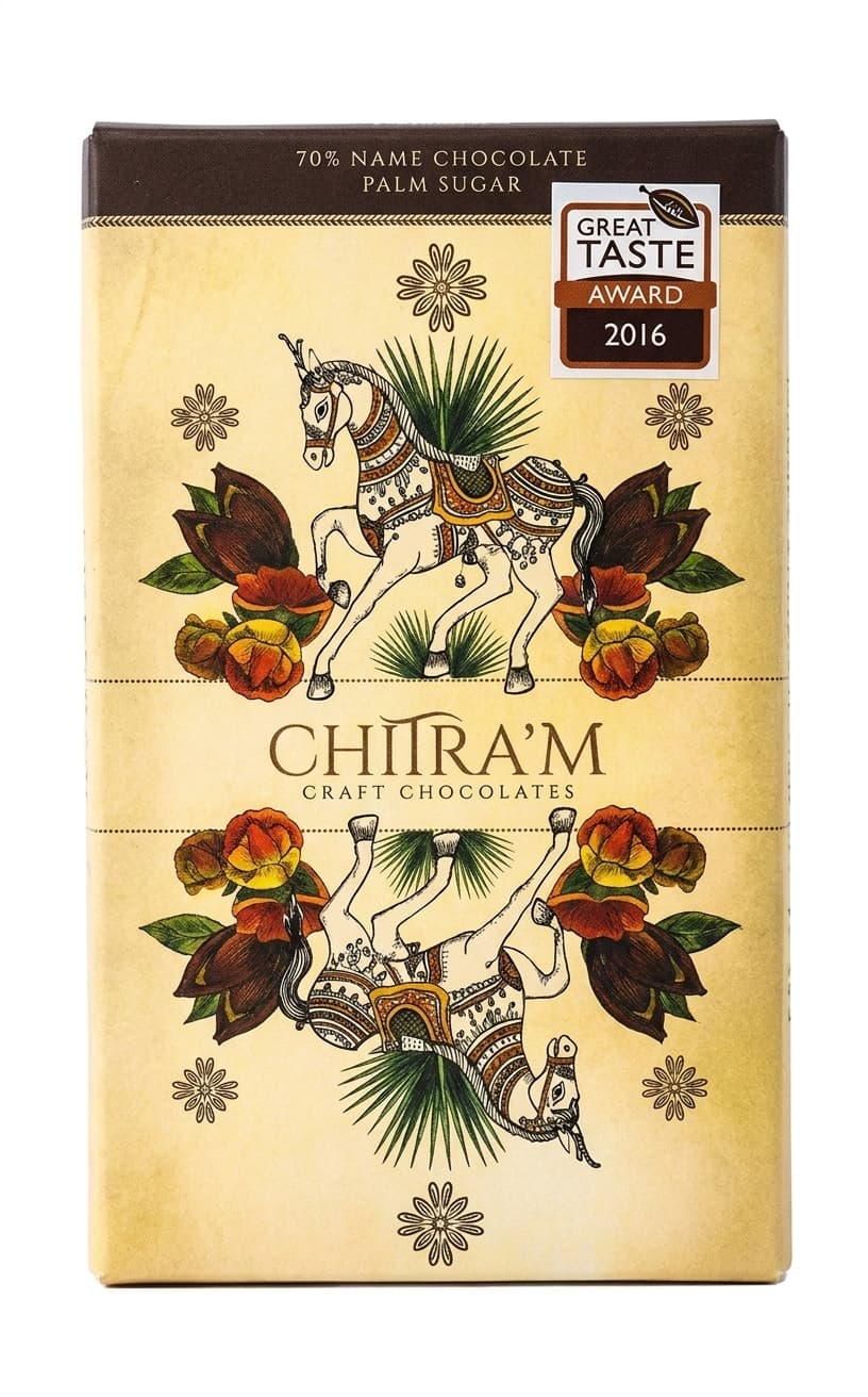 Palm Sugar Dark 70% 70% dark bar packaging by Chitra'm