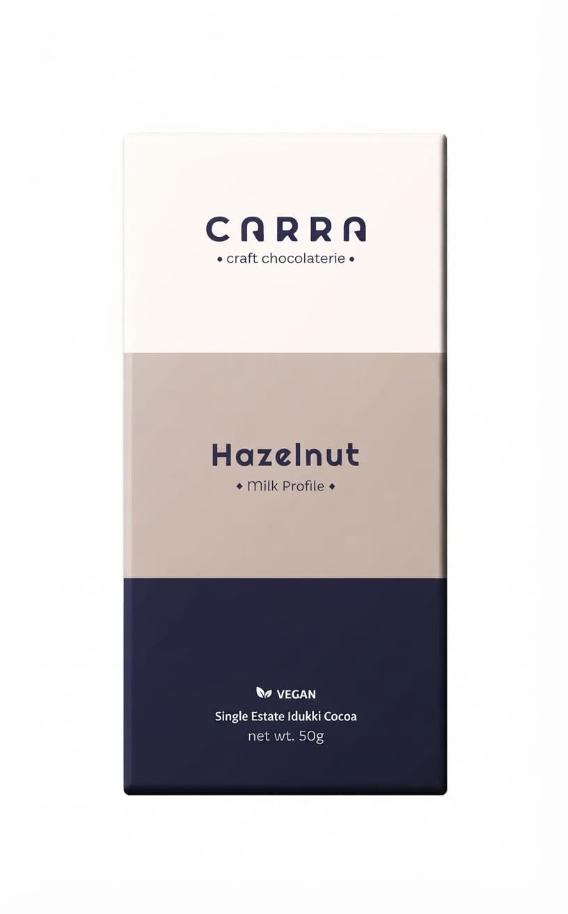 Hazelnut null% milk bar packaging by Carra