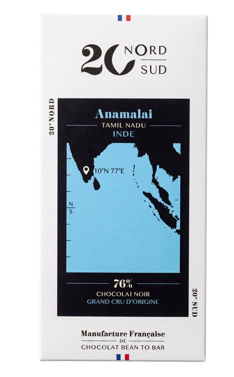 Anamalai 76% 76% dark bar packaging by 20nord20sud