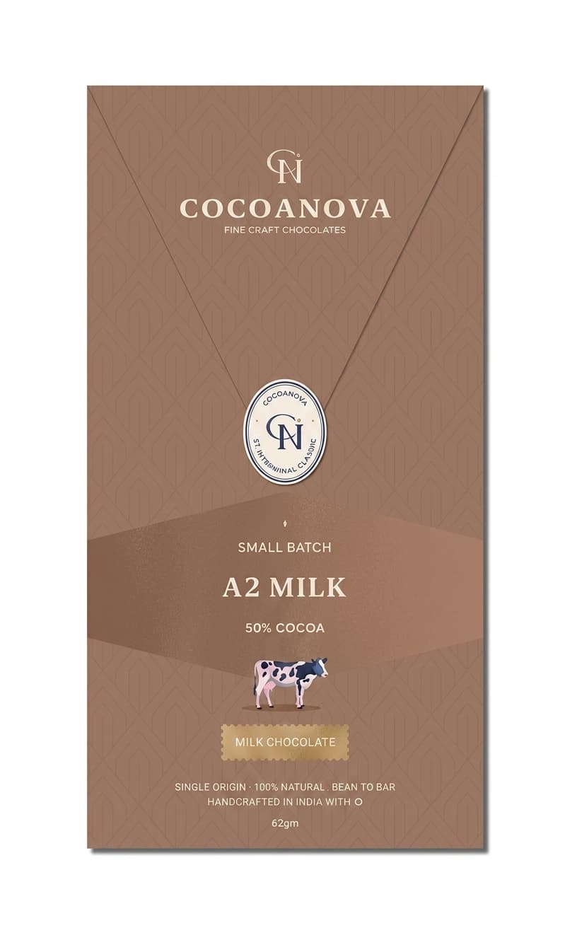 A2 Milk 50% 50% milk bar packaging by Cocoanova