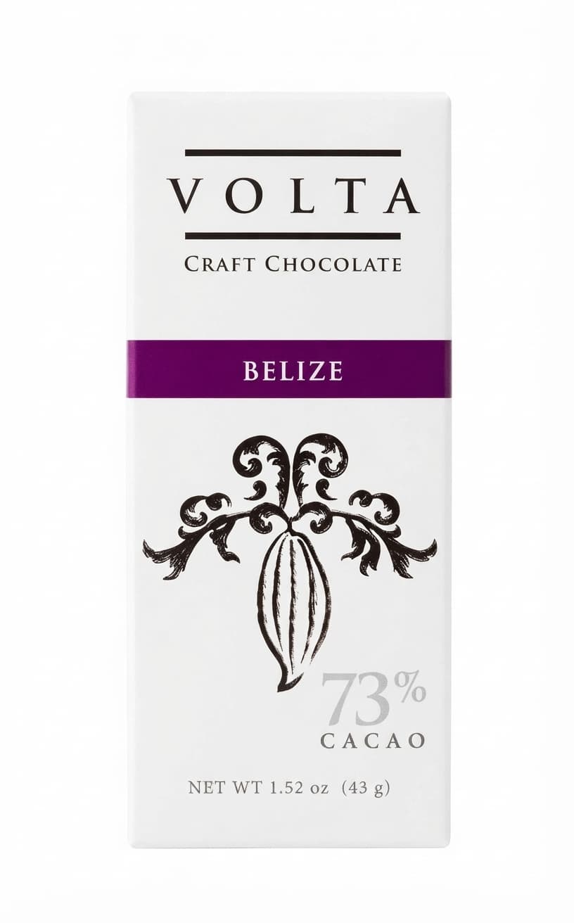 Belize 73% 73% dark bar packaging by Forté Chocolate