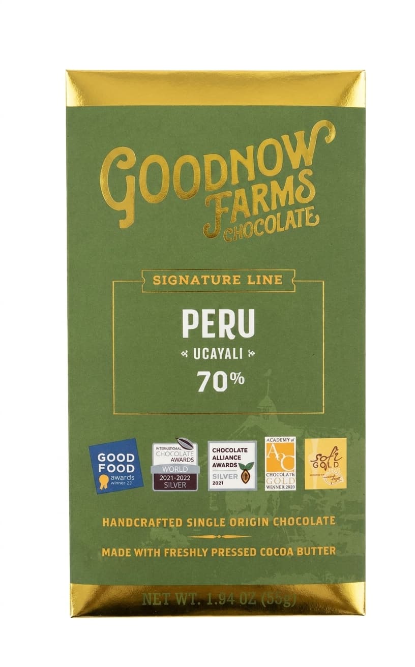 Ucayali Peru 70% 70% dark bar packaging by Goodnow Farms
